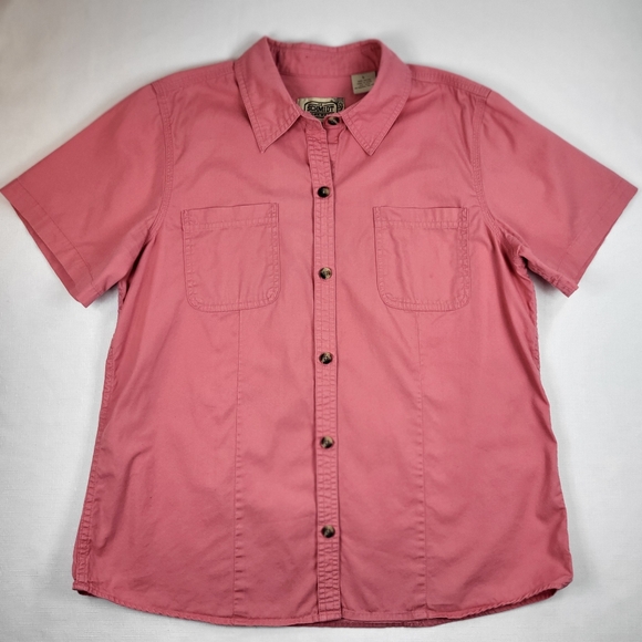 CE Schmidt Workwear Coral Pink SHIRT Womens Size L Button Up Fit For Her Pockets - Picture 5 of 16